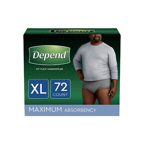 Depend Fit Flex Incontinence Underwear For Men Maximum Absorbency Xl Grey 72 Count Beta Shop