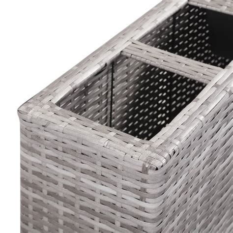 Vidaxl Plantenbak Verhoogd Met Potten X X Cm Poly Rattan Grijs