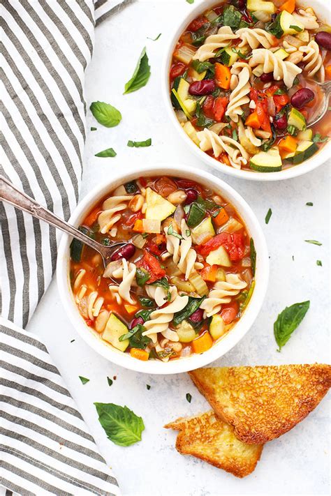 Simple Vegetable Minestrone Soup Gluten Free And Vegan • One Lovely Life