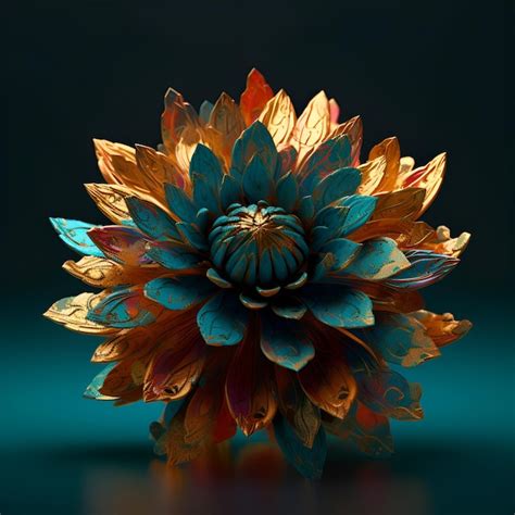 Premium AI Image | 3D illustration of a fractal flower in the form of a ...