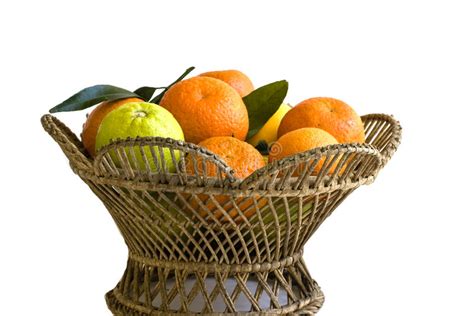 Orange Fruits In Basket Stock Image Image Of Isolated 35275271