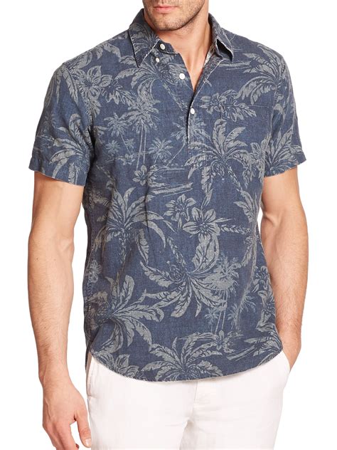 Polo Ralph Lauren Short Sleeved Hawaiian Print Shirt In Blue For Men Lyst