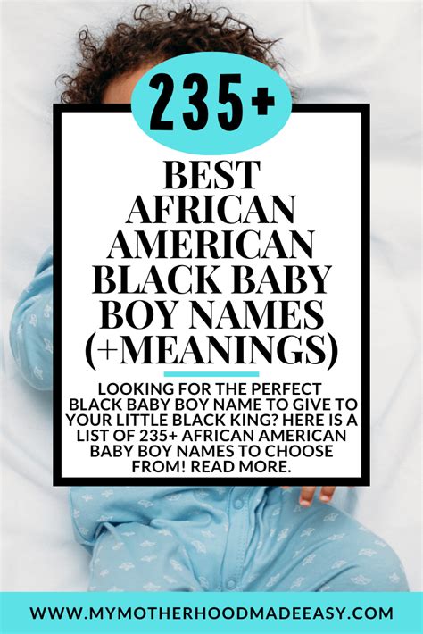 African American Boy Names My Motherhood Made Easy