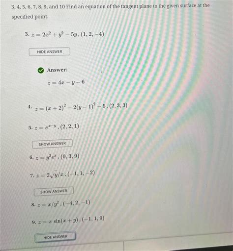 Solved 3 4 5 6 7 8 9 And 10 Find An Equation Of The Tangent Chegg