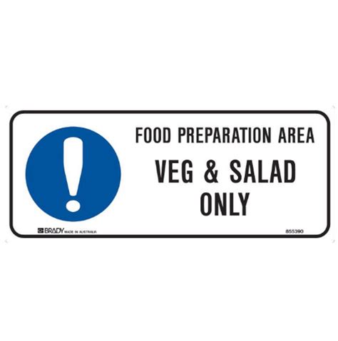 BRADY 859134 Food Preparation Area Veg And Salad Only Mysite