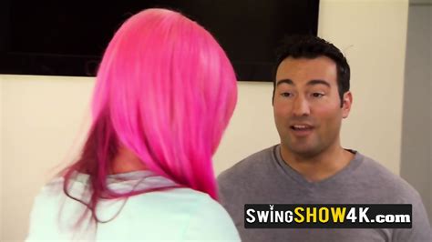 Hot Pink Haired Wife Gets Her Pussy Licked So Good By The Other Women Pink Pussy