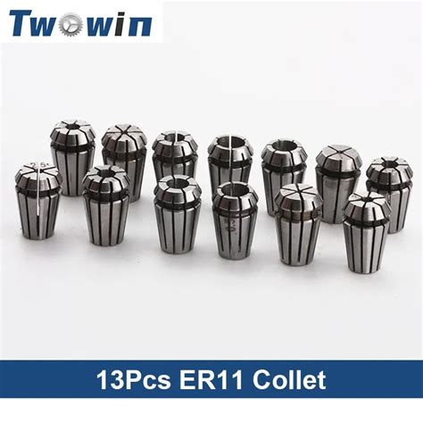 Twowin 13pcs Er11 Collet Chuck Cnc Spindle Er11 Collet Lathe Tool Holder Pinza Er11 Collet Set