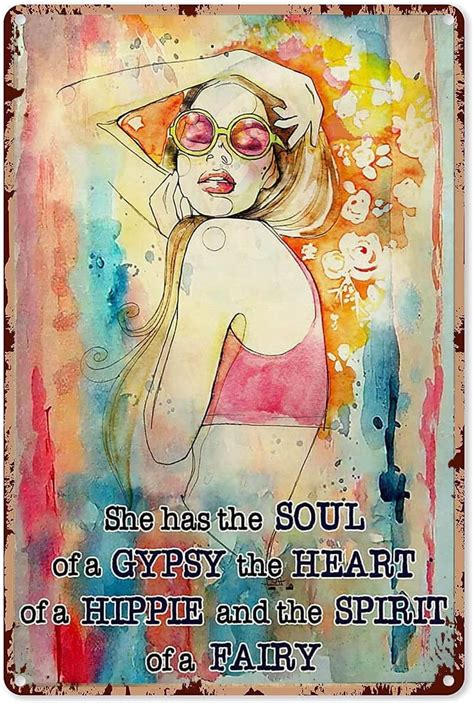 Vintage Wall Decor Metal Poster Plaque She Has The Gypsy Soul Girl