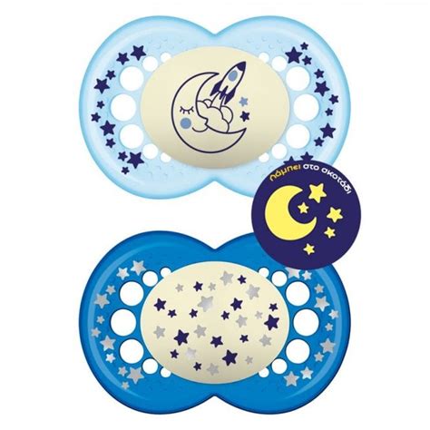 Mam Original Night Silicone Soother 16m Dark Blue 2pcs Mother And Baby