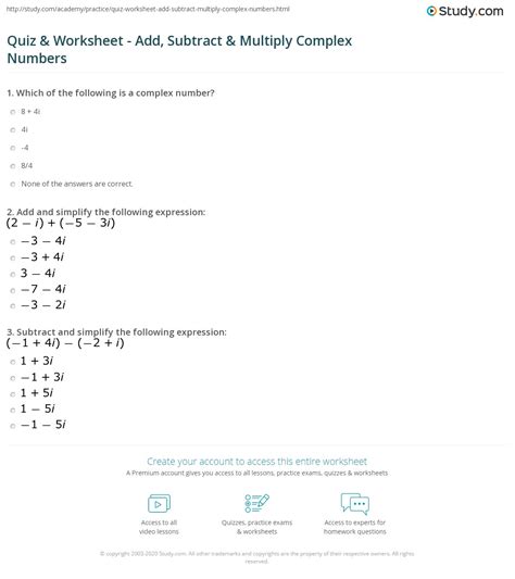 Multiplying Complex Numbers Worksheet Englishworksheet My Id