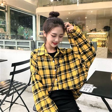 Yellow Plaid Outfit Plaid Shirt Outfits Plaid Shirt Women Flannel Outfits