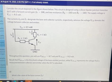 Solved Consider The Circuit Depicted In The Figure Shown