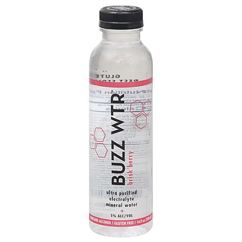 Buzz Wtr Ultra Purified Brisk Berry Electrolyte Mineral Water 169 Oz