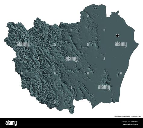 Shape Of Phetchaburi Province Of Thailand With Its Capital Isolated