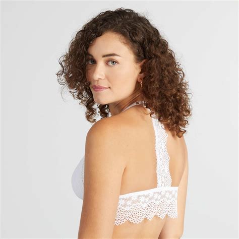 Lace Triangle Bra White Kiabi Arabie