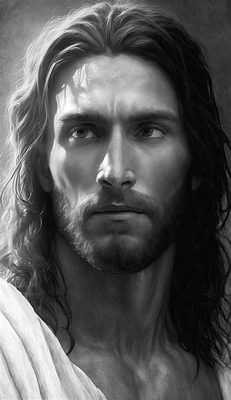 A Painting Of Jesus With Long Hair And Beard