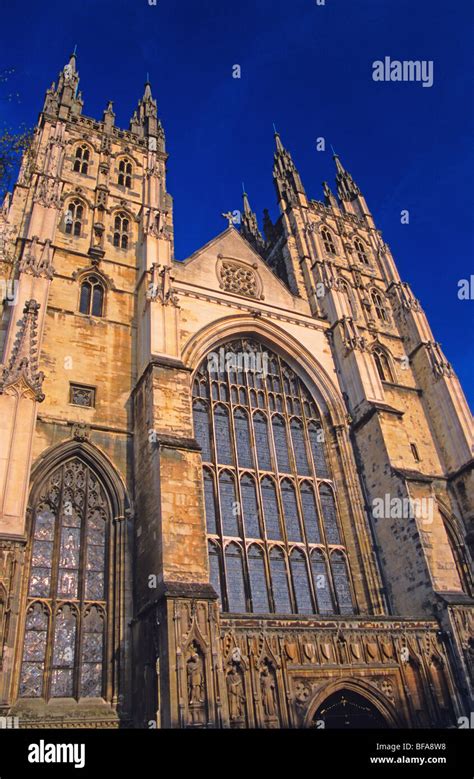 Canterbury Cathedral West Front With Towers And The Great West Window