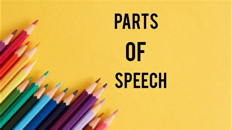 How To Learn Parts Of Speech English Grammer Part Youtube