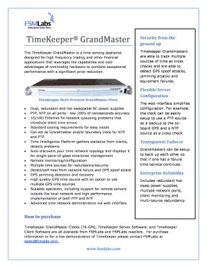 Fillable Online Timekeeper Grandmaster Fax Email Print Pdffiller