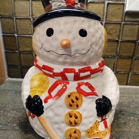 Snowman Cookie Jar Etsy