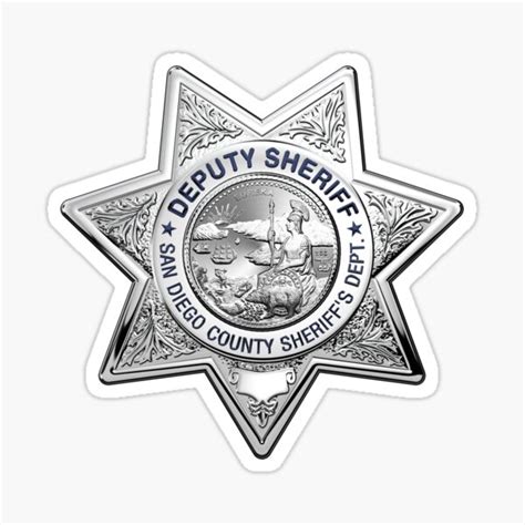 "San Diego County Sheriff's Department - SDSO Deputy Sheriff Badge over ...