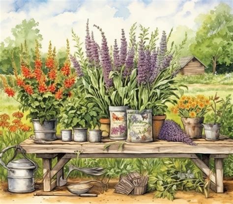 Lavender Potted Plant Bench Free Stock Photo Public Domain Pictures