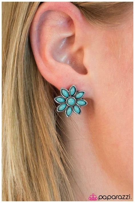 New Blue Flower Earrings Only 5 Paparazzi Accessories Exclusive