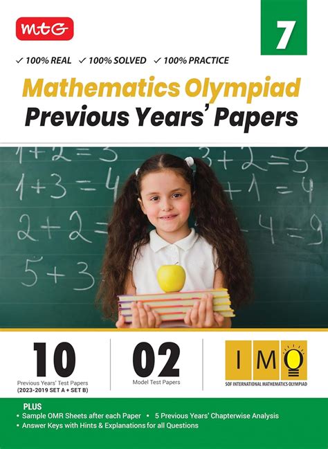 Buy Mtg Imo Class 7 Olympiad 10 Previous Years Papers 2023 2019 Set A