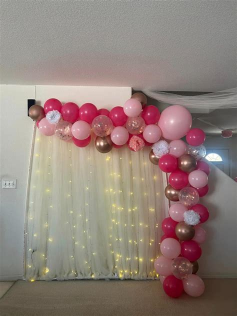 Mo Finance Rubfac Pink Balloon Arch Garland Kit Hot Pink Rose