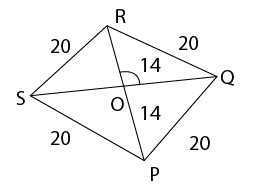 The Diagonals Of Rhombus PQRS Intersect At O If PQ 20 Cm Diagonal PR