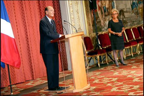 Photo Le Président Jacques Chirac et Bernadette Chirac Cérémonie de