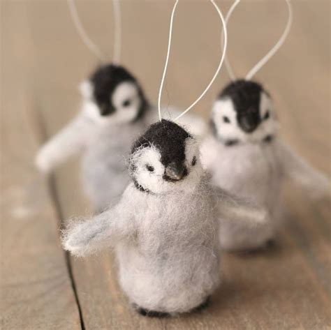 Nadel gefilzte Pinguin Küken Ornamente auf Bestellung Etsy de Felt