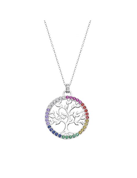 Collar Lotus Silver Rbol De La Vida Lp Para Mujer