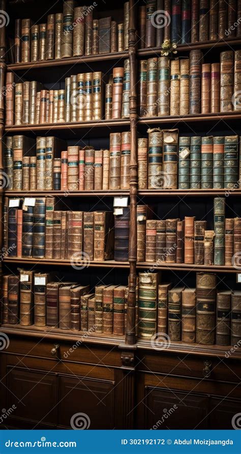 A Library With Bookshelves And Stairs Stock Photography Cartoondealer