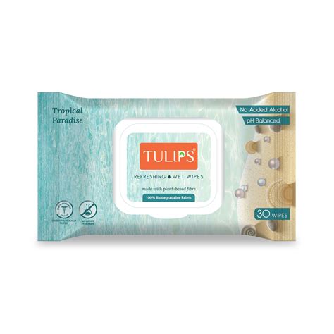 Buy Tulips Refreshing Wet Wipes In Lid Pack Tropical Paradise Online