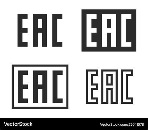 Eac mark symbol set Royalty Free Vector Image - VectorStock