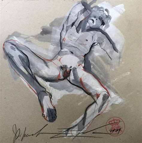 Male Nude Drawing Classic Line Art Nude Sketch Etsy