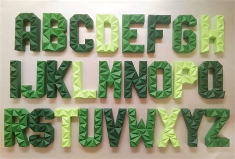 Alphabet D Letras Low Poly Alfabeto D Letter Papercraft Etsy