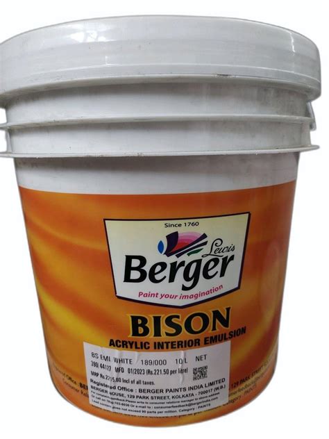 Berger Bison Acrylic Emulsion Paint L At Bucket In