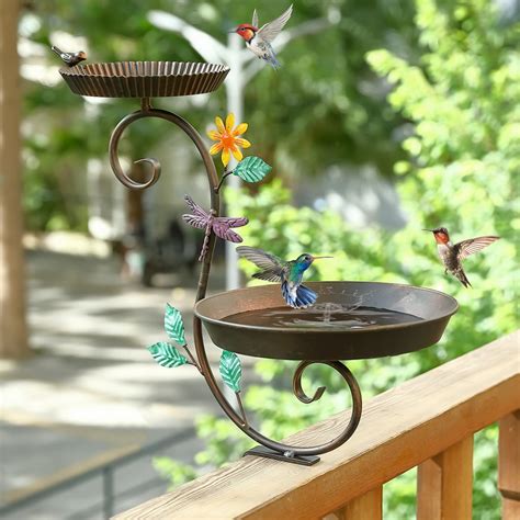 Amazon Deck Bird Bath And Feeder Detachable Metal Bird Bath For