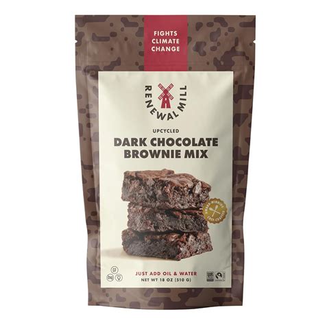 Renewal Mill Dark Chocolate Brownie Mix 18 Oz Gluten Free Vegan Non Gmo Upcycled Ingredients