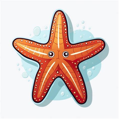 Logotipo de vetor de adesivo Vector de estrela de mar fundo branco é