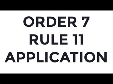 Order Rule Cpc Rejection Of Plaint Application Of Order Rule