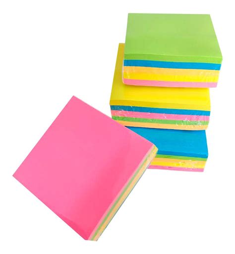 2160 Notas Adhesivas Neon 5x5 Recados Apuntes Tipo Post It Lecute Shop