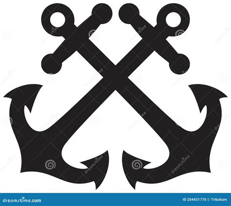 Crossed Anchors Stock Vector Illustration Stock Vector Illustration Of Anchored Ocean 204431770