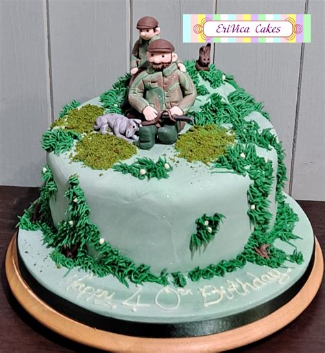 Father And Son Shooting Cake With Handmade Edible Figures Including