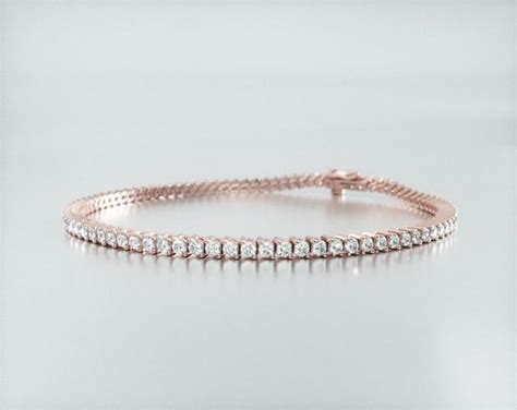 Bracelets Tennis Bracelets 14k Rose Gold Two Prong Diamond Tennis