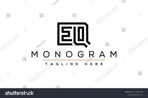 Eq Icon Monogram Letter Text Alphabet Logo Royalty Free Stock Vector