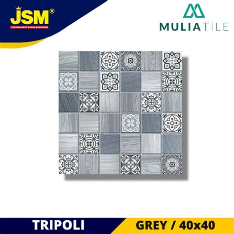 Jual Mulia Tile Keramik Lantai Tripoli Grey Abu Matt X Shopee