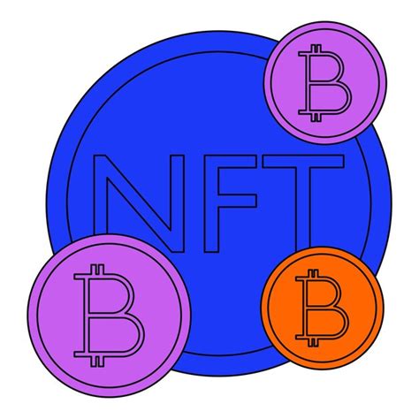 Jeton Nft Et Symbole Vectoriel De Crypto Monnaie Bitcoin Vecteur Premium